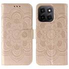 For Honor X6c 4G Sun Mandala Embossing Pattern Phone Leather Case(Rose Gold) - 1