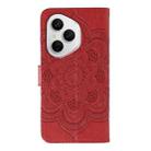 For Honor 400 Pro Global 160.8mm Sun Mandala Embossing Pattern Phone Leather Case(Red) - 3
