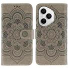 For Honor 400 Pro Global 160.8mm Sun Mandala Embossing Pattern Phone Leather Case(Grey) - 1