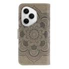 For Honor 400 Pro Global 160.8mm Sun Mandala Embossing Pattern Phone Leather Case(Grey) - 3