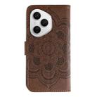 For Honor 400 Pro Global 160.8mm Sun Mandala Embossing Pattern Phone Leather Case(Brown) - 3