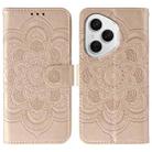 For Honor 400 Pro Global 160.8mm Sun Mandala Embossing Pattern Phone Leather Case(Rose Gold) - 1
