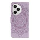 For Honor 400 Pro Global 160.8mm Sun Mandala Embossing Pattern Phone Leather Case(Purple) - 3