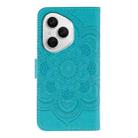 For Honor 400 Pro Global 160.8mm Sun Mandala Embossing Pattern Phone Leather Case(Blue) - 3