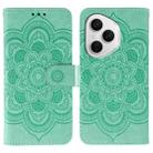 For Honor 400 Pro Global 160.8mm Sun Mandala Embossing Pattern Phone Leather Case(Green) - 1