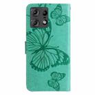 For Motorola Edge 50 Pro 3D Butterfly Embossed Pattern Flip Leather Phone Case(Green) - 3