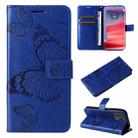 For Motorola Edge 50 Pro 3D Butterfly Embossed Pattern Flip Leather Phone Case(Blue) - 1