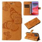 For Motorola Edge 50 Pro 3D Butterfly Embossed Pattern Flip Leather Phone Case(Yellow) - 1