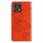 For Motorola Edge 50 Pro 3D Butterfly Embossed Pattern Flip Leather Phone Case(Orange) - 3