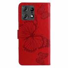 For Motorola Edge 50 Pro 3D Butterfly Embossed Pattern Flip Leather Phone Case(Red) - 3