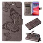 For Motorola Edge 50 Pro 3D Butterfly Embossed Pattern Flip Leather Phone Case(Grey) - 1