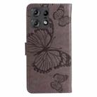 For Motorola Edge 50 Pro 3D Butterfly Embossed Pattern Flip Leather Phone Case(Grey) - 3