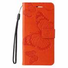 For Motorola Edge 50 5G 3D Butterfly Embossed Pattern Flip Leather Phone Case(Orange) - 2