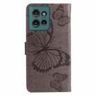 For Motorola Edge 50 5G 3D Butterfly Embossed Pattern Flip Leather Phone Case(Grey) - 3