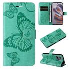For Motorola Edge 50 Neo 3D Butterfly Embossed Pattern Flip Leather Phone Case(Green) - 1