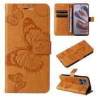 For Motorola Edge 50 Neo 3D Butterfly Embossed Pattern Flip Leather Phone Case(Yellow) - 1