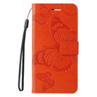 For Motorola Edge 50 Neo 3D Butterfly Embossed Pattern Flip Leather Phone Case(Orange) - 2