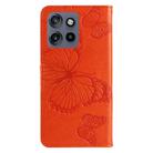 For Motorola Edge 50 Neo 3D Butterfly Embossed Pattern Flip Leather Phone Case(Orange) - 3