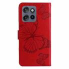 For Motorola Edge 50 Neo 3D Butterfly Embossed Pattern Flip Leather Phone Case(Red) - 3