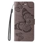 For Motorola Edge 50 Neo 3D Butterfly Embossed Pattern Flip Leather Phone Case(Grey) - 2