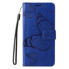For Motorola Moto G35 3D Butterfly Embossed Pattern Flip Leather Phone Case(Blue) - 2