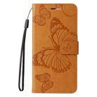 For Motorola Moto G35 3D Butterfly Embossed Pattern Flip Leather Phone Case(Yellow) - 2
