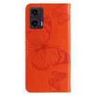 For Motorola Moto G35 3D Butterfly Embossed Pattern Flip Leather Phone Case(Orange) - 3