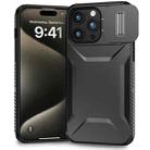 For iPhone 15 Pro Sliding Camshield Phone Case(Black) - 1