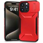 For iPhone 15 Pro Sliding Camshield Phone Case(Red) - 1