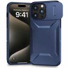 For iPhone 15 Pro Sliding Camshield Phone Case(Blue) - 1