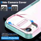 For iPhone 15 Plus Sliding Camshield Phone Case(Pink + Grey Green) - 3
