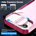 For iPhone 15 Plus Sliding Camshield Phone Case(Pink + Rose Red) - 3