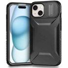 For iPhone 15 Plus Sliding Camshield Phone Case(Black) - 1