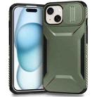 For iPhone 15 Sliding Camshield Phone Case(Alpine Green) - 1