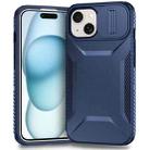 For iPhone 15 Sliding Camshield Phone Case(Blue) - 1