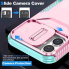 For iPhone 16 Plus Sliding Camshield Phone Case(Pink + Grey Green) - 3