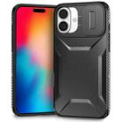 For iPhone 16 Plus Sliding Camshield Phone Case(Black) - 1