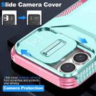 For iPhone 16 Plus Sliding Camshield Phone Case(Grey Green + Pink) - 3