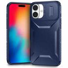 For iPhone 16 Plus Sliding Camshield Phone Case(Blue) - 1