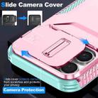 For iPhone 16 Pro Sliding Camshield Phone Case(Pink + Grey Green) - 3