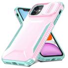 For iPhone 11 Sliding Camshield Phone Case(Pink + Grey Green) - 2