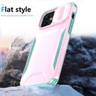 For iPhone 12 Sliding Camshield Phone Case(Pink + Grey Green) - 3