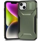 For iPhone 14 / 13 Sliding Camshield Phone Case(Alpine Green) - 1