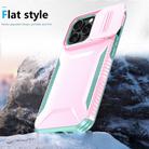 For iPhone 13 Pro Sliding Camshield Phone Case(Pink + Grey Green) - 3