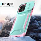 For iPhone 13 Pro Sliding Camshield Phone Case(Grey Green + Pink) - 3