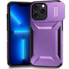 For iPhone 13 Pro Sliding Camshield Phone Case(Purple) - 1