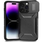 For iPhone 14 Pro Sliding Camshield Phone Case(Black) - 1