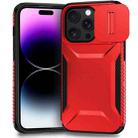 For iPhone 14 Pro Sliding Camshield Phone Case(Red) - 1