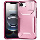 For iPhone 16e Sliding Camshield Phone Case(Pink + Rose Red) - 1