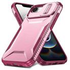 For iPhone 16e Sliding Camshield Phone Case(Pink + Rose Red) - 2